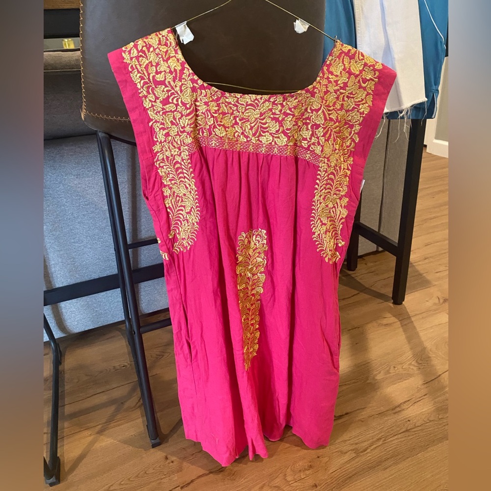 J. Marie pink and gold shift dress